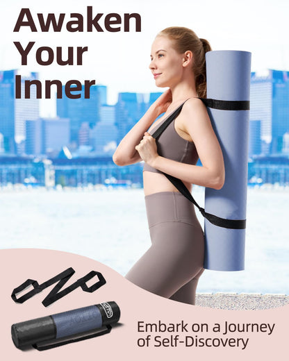 YOTTOY Yoga Mat, 72"x 32"x1/3" Extra Wide Non-Slip Exercise Fitness Yoga Mats,Eco-Friendly TPE Exercise Mats for Women Men Home Workout with Strap Bag