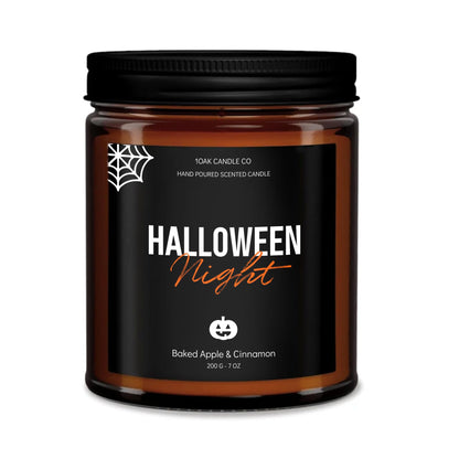 1OAK Halloween Candles Scented - 7oz, Baked Apple Cinnamon - Spooky Candles - Gothic Décor Decorations - Halloween Gifts for Women, Men - Horror Candle
