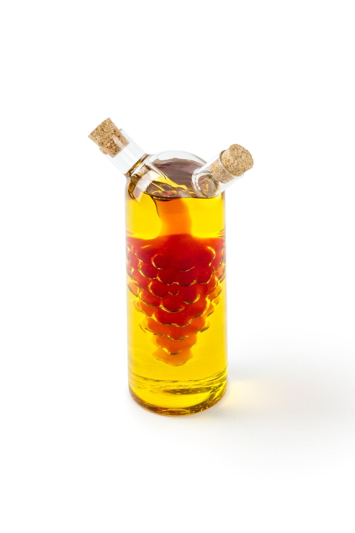 Fox Run 7050 Run Grape Motif Oil and Vinegar Cruet Dispenser Bottle, Clear Borosilicate Glass