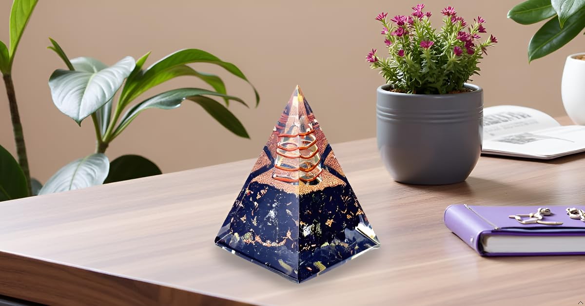 Orgone Pyramid-Black Tourmaline-Crystal-Chakra Balancing Orgone Energy Generator- Nubian Orgonite Pyramid for Spiritual Healing, Meditaion, Yoga, Reiki Gifts, Office and Home Decor