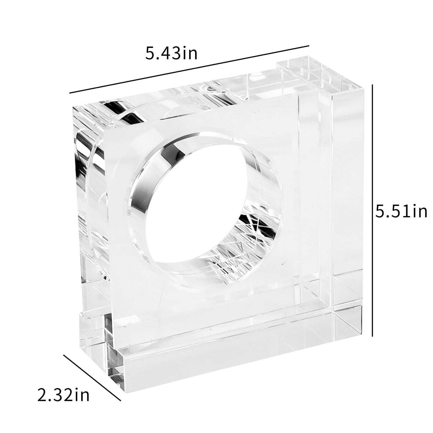 Kitcom Handmade Crystal Bookends Square, 1 Pair of Decorative Tabletop Bookends for Office, Home, Desk