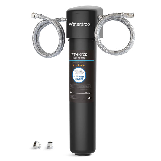Waterdrop 15UA Under Sink Water Filter, 19000 Gallons High Capacity Water Filter System Direct Connect to Kitchen Faucet, Reduce PFAS, PFOA/PFOS, Lead, Chlorine, Bad Taste, NSF/ANSI 42 Certified