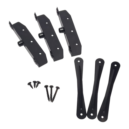 Decorex Hardware Heavy Duty Stainless Steel Louvers Hardware Kit - Black E-Coated Outdoor Shutter System for Pergolas & Privacy Screens Complete DIY Set (22 Brackets + 10 Actuators + Screws) - DHLH-02