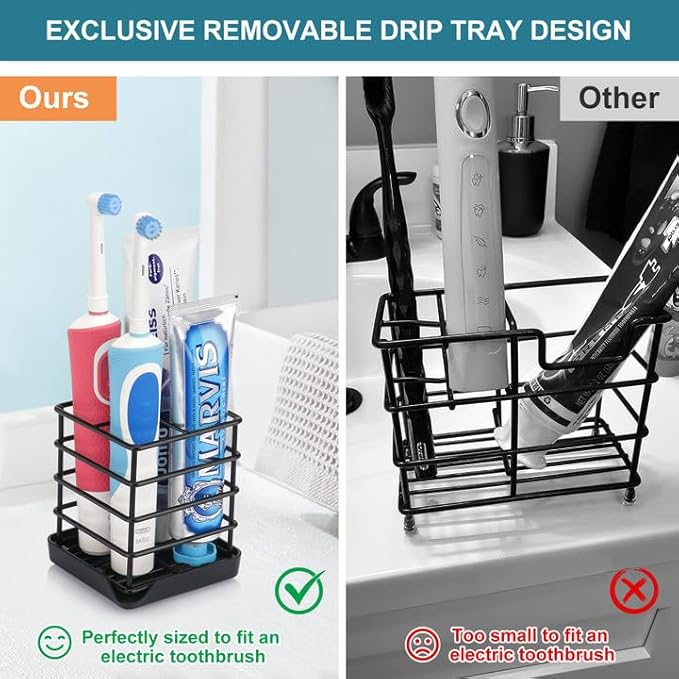 Toothbrush Holders for Bathrooms, Stainless Steel Bathroom Toothbrush Holder