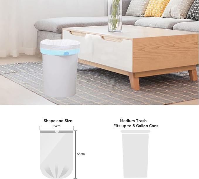 6 Gallon Trash Bags Drawstring, Garbage Bags