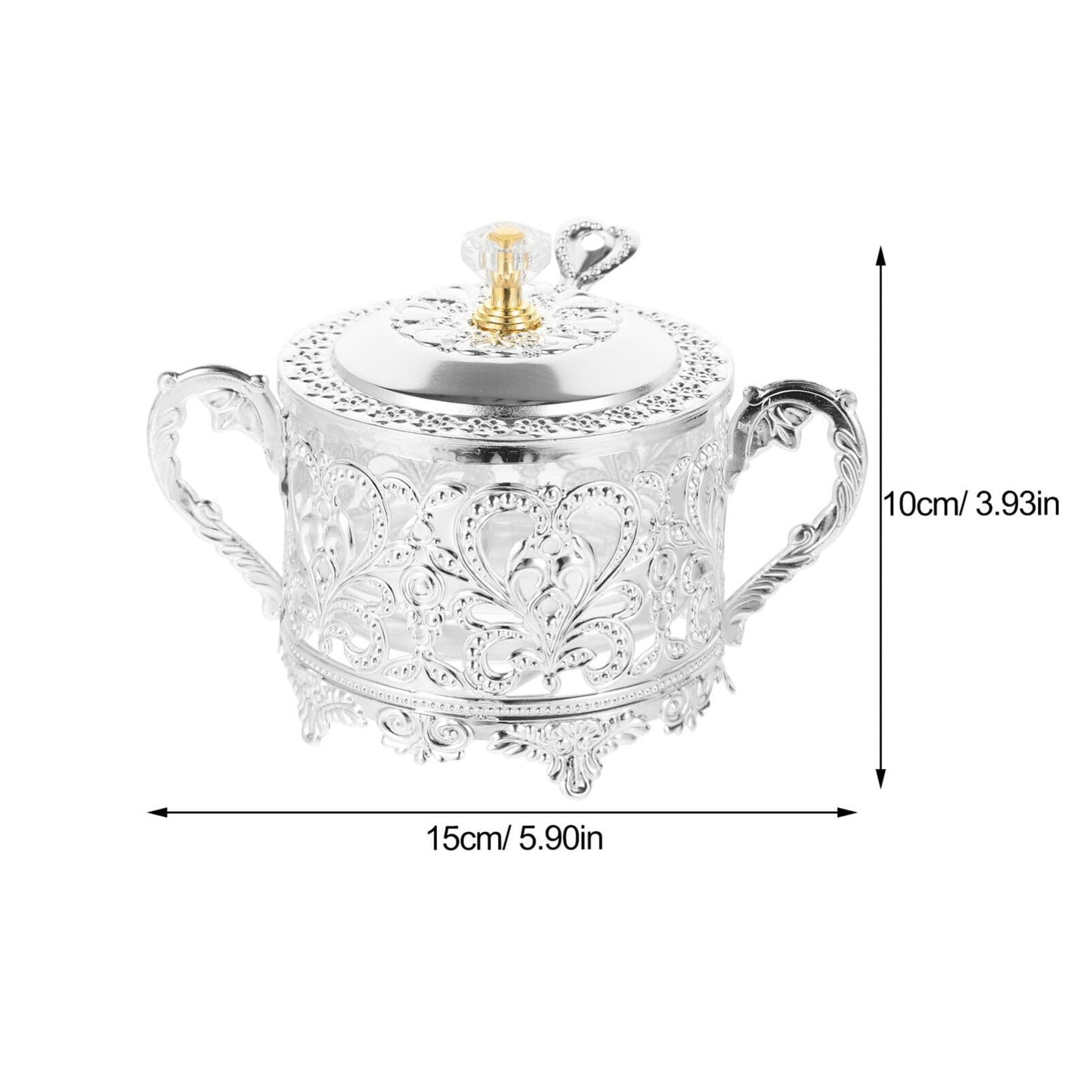 Kichvoe Glass Candy can Storage Jar with Spoon Airtight Food Container for Sugar Seasoning Condiments 5.90X3.93X3.54In Kitchen Countertop Organizer