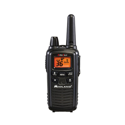 Midland LXT600BBX4 FRS Business Walkie Talkies - Long Range 36-Channel Two-Way Radios with Headsets and Charging Base, NOAA Weather Alerts (8-Pack, Black)