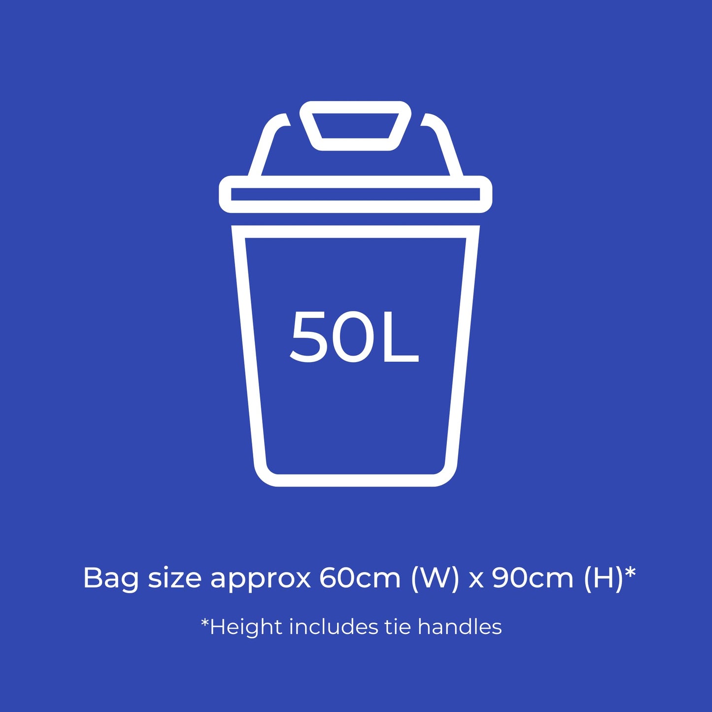 Kordis Strong Tie Handle Swing Bin Bag Liners - 6 Rolls x 20 Bags. 50L White Plastic Bin Bags For Kitchen Bins & Large Indoor Trash Bin. 120 Heavy Duty, Unscented Garbage Bags - 60 x 90cm