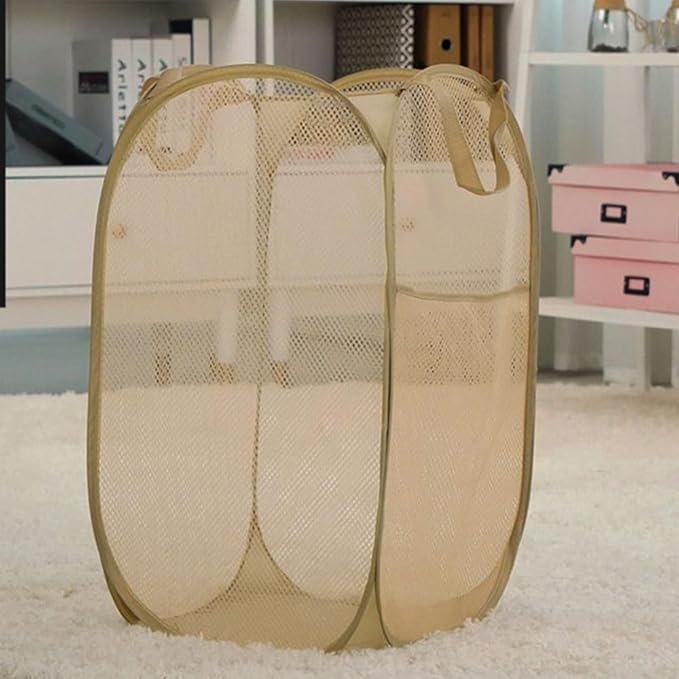 Mesh Popup Laundry Hamper, Foldable Laundry Basket Clothes Hamper