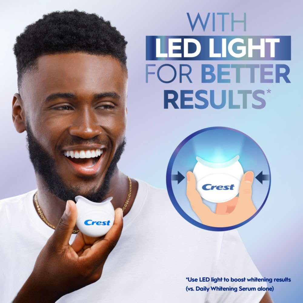 Crest Whitening Emulsions Leave-on Teeth Whitening Gel Kit With LED Accelerator Light, 0.63 Oz