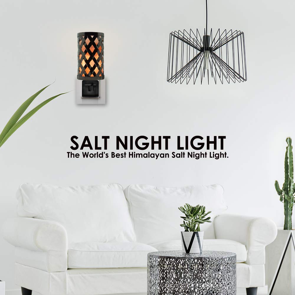 Himalayan Glow Natural Pillar Basket Wall Salt Lamp Night Light with Pink Salt Chunks | 360 Degree Rotatable Wall Plug,Ideal Gift For Home Décor