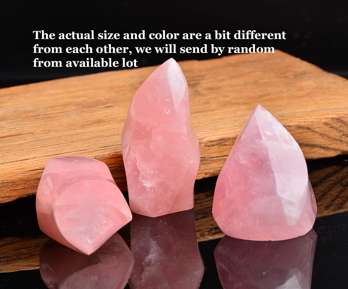 AMOYSTONE Crystal Towers Selenite Wands Large Rose Quartz Meditation Crystals Great Gifts