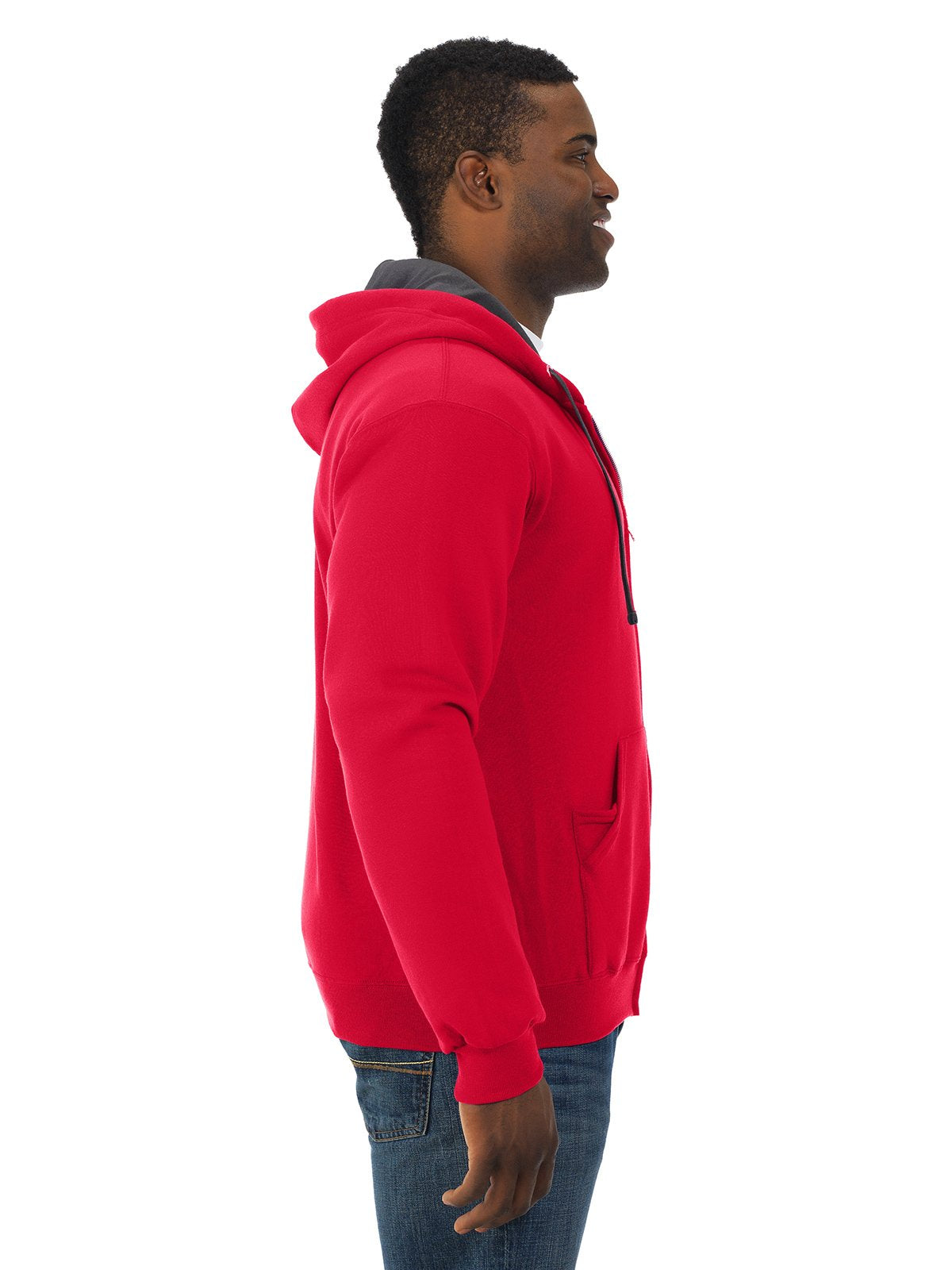 Fruit of the Loom Men's Sofspun Fleece Hoodie, Full Zip-Charcoal Heather, XX-Large