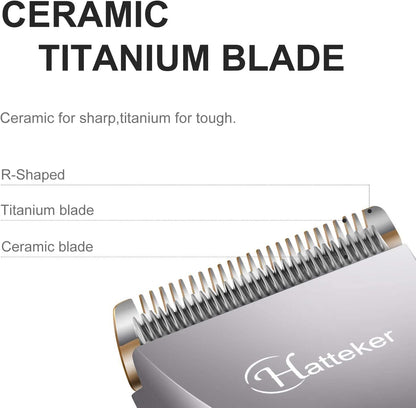 Hatteker Beard Trimmer for Men Professional Hair Clipper Hair Trimmer Shaver Haircut Detail Cutting Kit for Men Cordless Waterproof