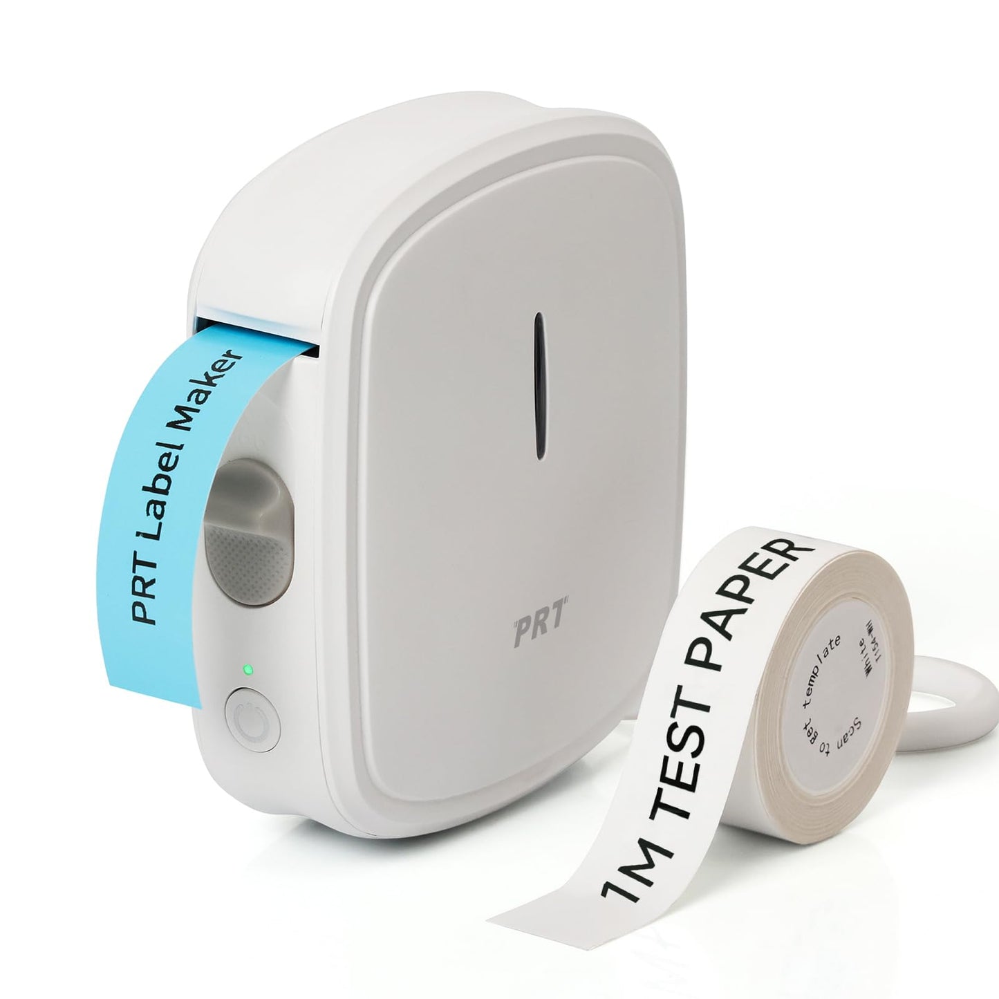 PRT Label Makers Machine with Tape Built-in Cutter Portable Bluetooth Handheld Sticker Printer for Home Office Organization iOS Android Mini Inkless Labeler USB Rechargeable- White