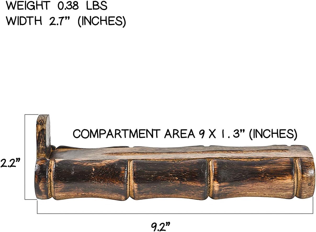 Incense Holder Burner Handmade Stick Incense Burner with Storage Compartment, Ash Catcher for Meditation, Yoga, Catches All Ashes, Bamboo Style Gift Home Decor Incense Stick Holders Burners