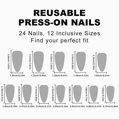 Halloween Press on Nails Medium Almond SWEKKE Fake Nails Full Cover Nightmare Nails Christmas Nails Spider Web False Nails Matte Glue on Nails Artificial Acrylic Nails for Women Girls 24 Pcs