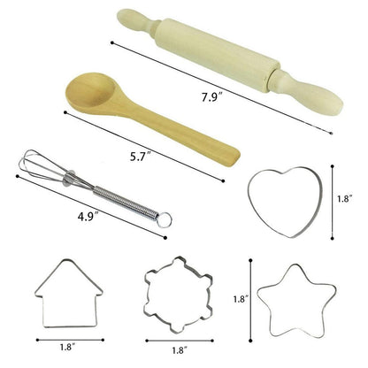 3 Otters Kids Chef Hat and Apron, 11 PCS Chef Costume Sets Pretend Play Kitchen Toys Baking Tools for Toddler
