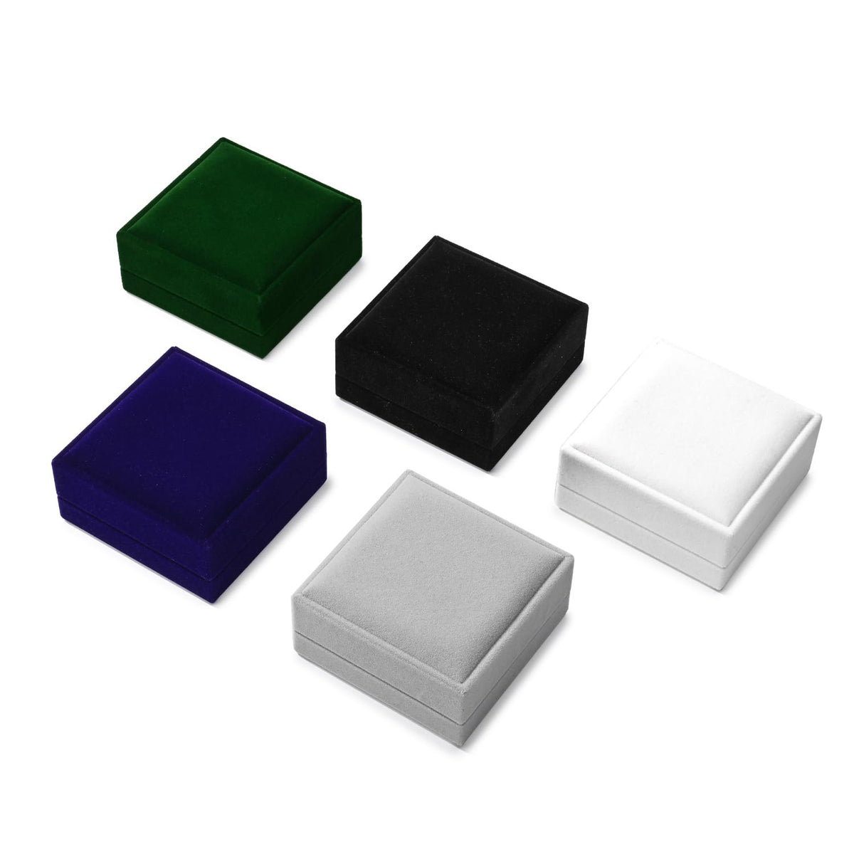 Papten 3 in 1 Velvet Jewelry Set Gift Box Earring Gift Box Ring Necklace Boxes Small Jewelry Storage Boxes for Travel Birthday Mother's Day Valentine's Day Gifts (Dark Green)