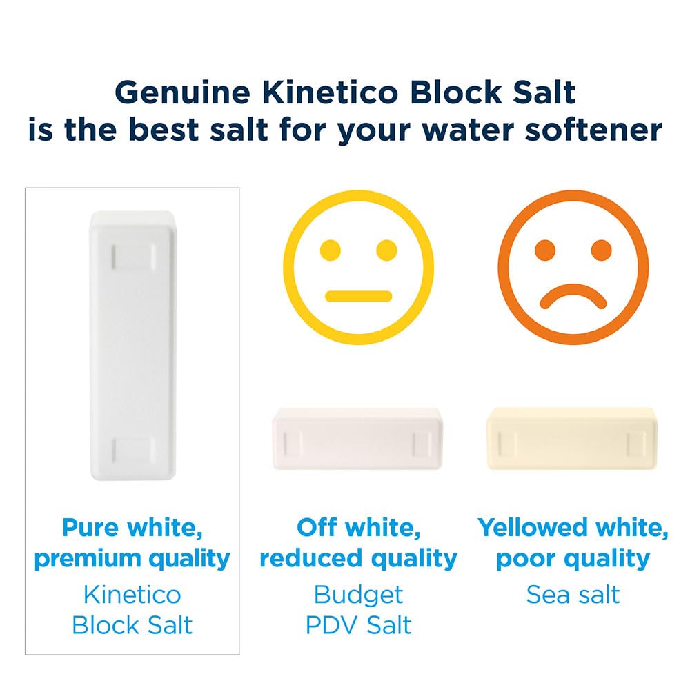 Kinetico Block Salt for Water Softeners - Genuine Kinetico Product - Delivers Superior Performance - 3 packs with 6 salt blocks in total