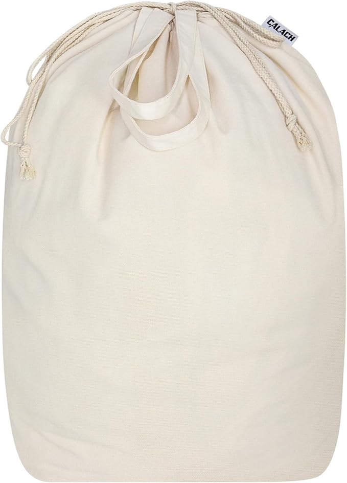 Canvas Laundry Bags with Handles & Square Base18"Lx18"Wx27.6"H, Extra Large