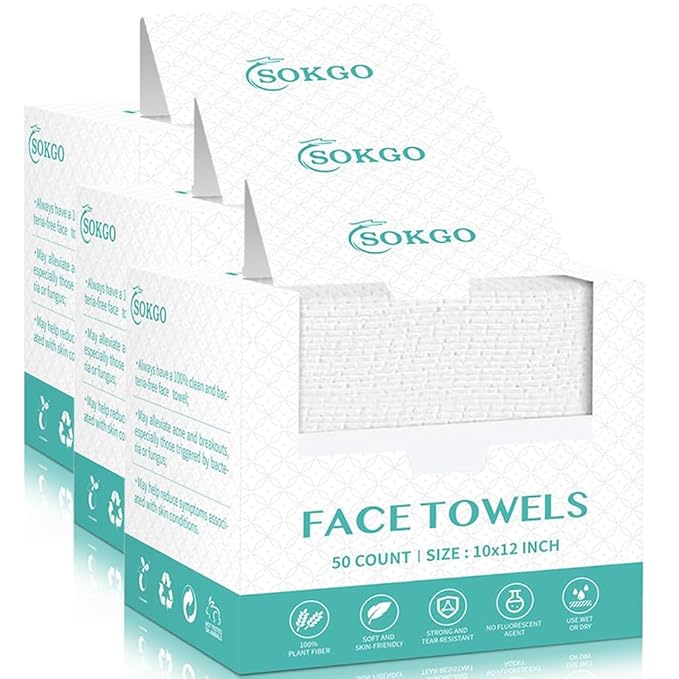 Disposable Face Towels, Facial Cleansing Cloths, Extra Soft Makeup Removing