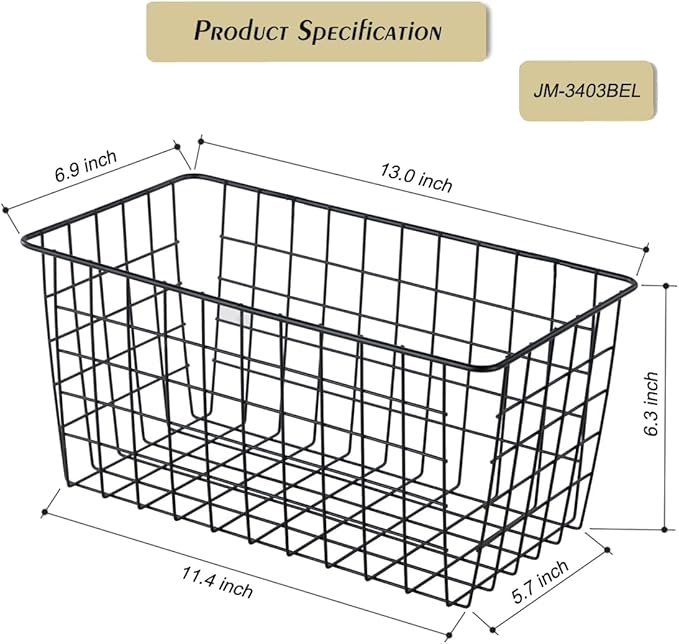 2 Pack【Extra Large】Hanging Kitchen Basket, Wire Storage Basket,