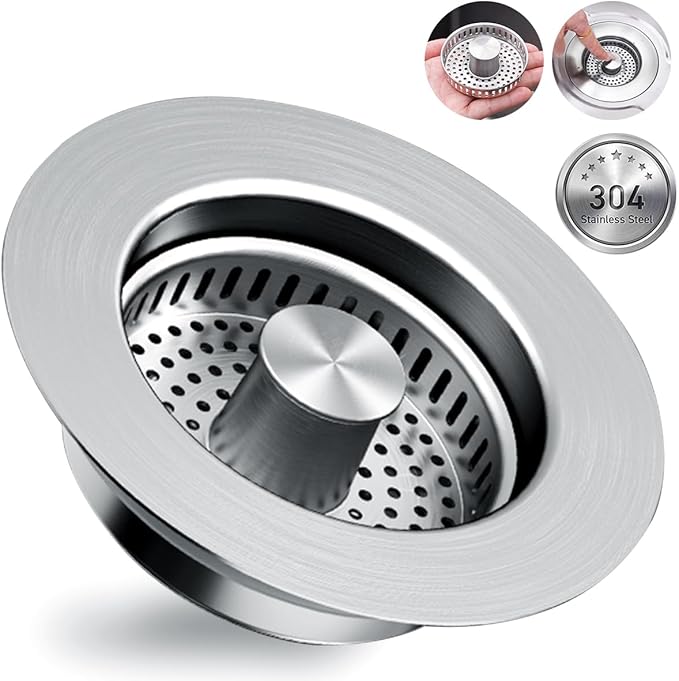 3 in 1 Kitchen Sink Drain Strainer Anti-Clogging Kitchen Sink Drain Stopper