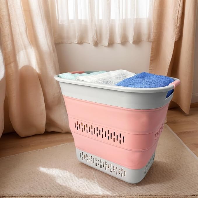 SAMMART 40L Collapsible Plastic Laundry Basket