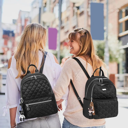 Aucuu Backpack Womens, Fashion Ladies Backpack, Lightweight Nylon Casual Rucksack, Small Daypack School Bag, Anti-Theft Travel Backpack for Women & Girls