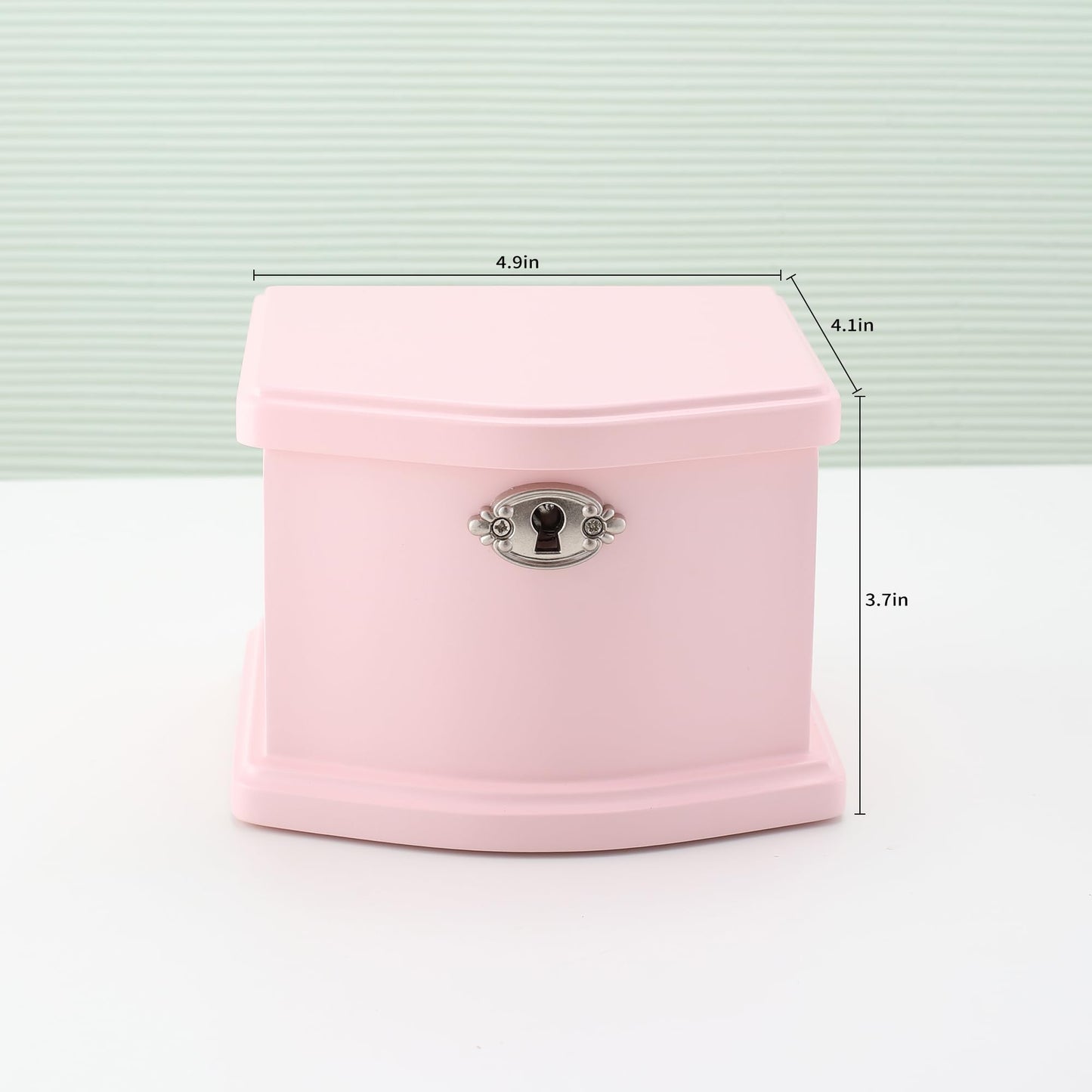 Jozen Gift Pink Small Ballerina Musical Jewelry Box with Mirror and Lock for Girls，Pink Kid's Jewelry Storage Music Chest,Gift for Christmas,New Year,Birthday