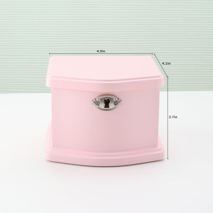 Jozen Gift Pink Small Ballerina Musical Jewelry Box with Mirror and Lock for Girls，Pink Kid's Jewelry Storage Music Chest,Gift for Christmas,New Year,Birthday