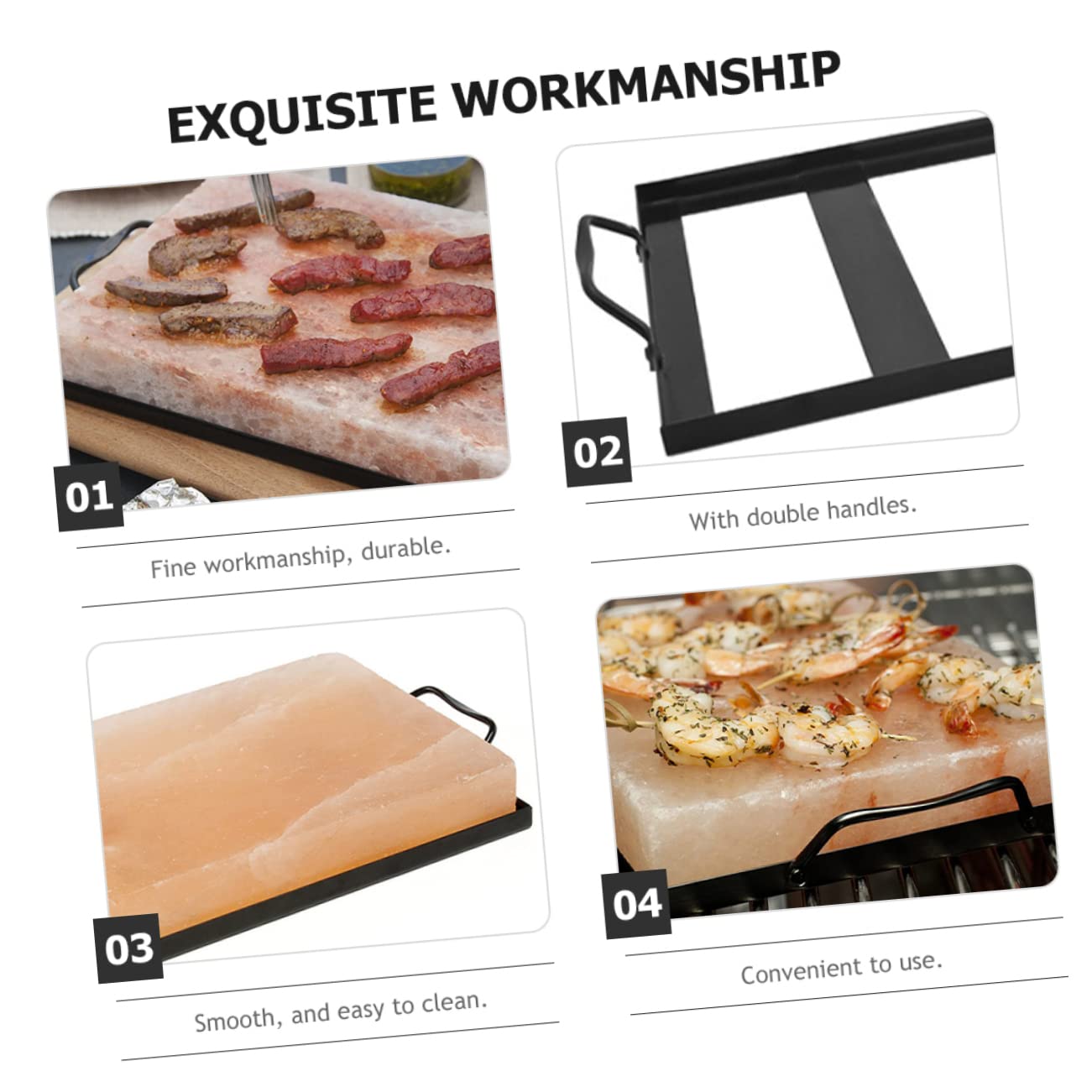 CAXUSD Salt Plate Tray Holder Rust-Free Salt Block Cooking Accessories Grilling Block Holder
