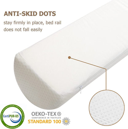 YIHATA Bed Guard for Toddlers, Long Foam Portable Bed Rail, Safety Bed Bumpers for Kids Babies Elderly with Water Resistant, Non Slip & Machine Washable Cover Fit in, Suitable for All Beds 1 Pack