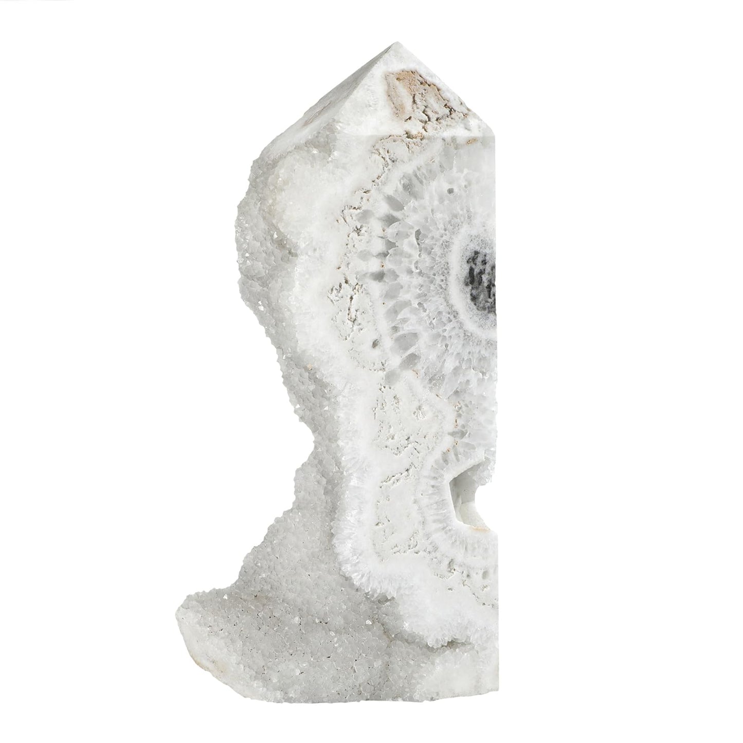 moonsix Natural Rock Crystal Quartz Obelisk Tower, Irregular Raw Crystal Wands Geode Stone for Meditation Home Decor, 301-400g