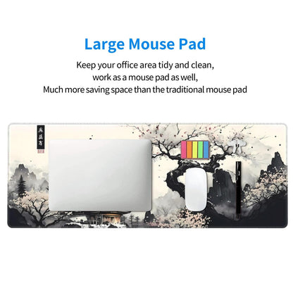 Japanese Mouse Pad, Large Japanese Desk Mat, XL Anime Gaming Keyboard Mat, Non-Slip Rubber Base, Big Extended Desk Protector for Home Office, 31.5”x11.8”