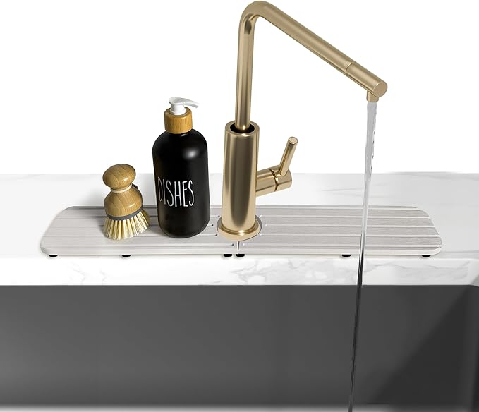 20inch x 4inch Kitchen Sink Faucet Mat, Water Absorbing Stone Faucet Splash