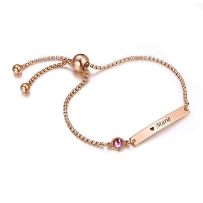 TMT Personalised Birthstone Bracelets Gift for Birthday Friendship Mum Auntie Sister 18th 21th 30th 40th 50th 60th 16th 13th Her Women Girl Best Friend