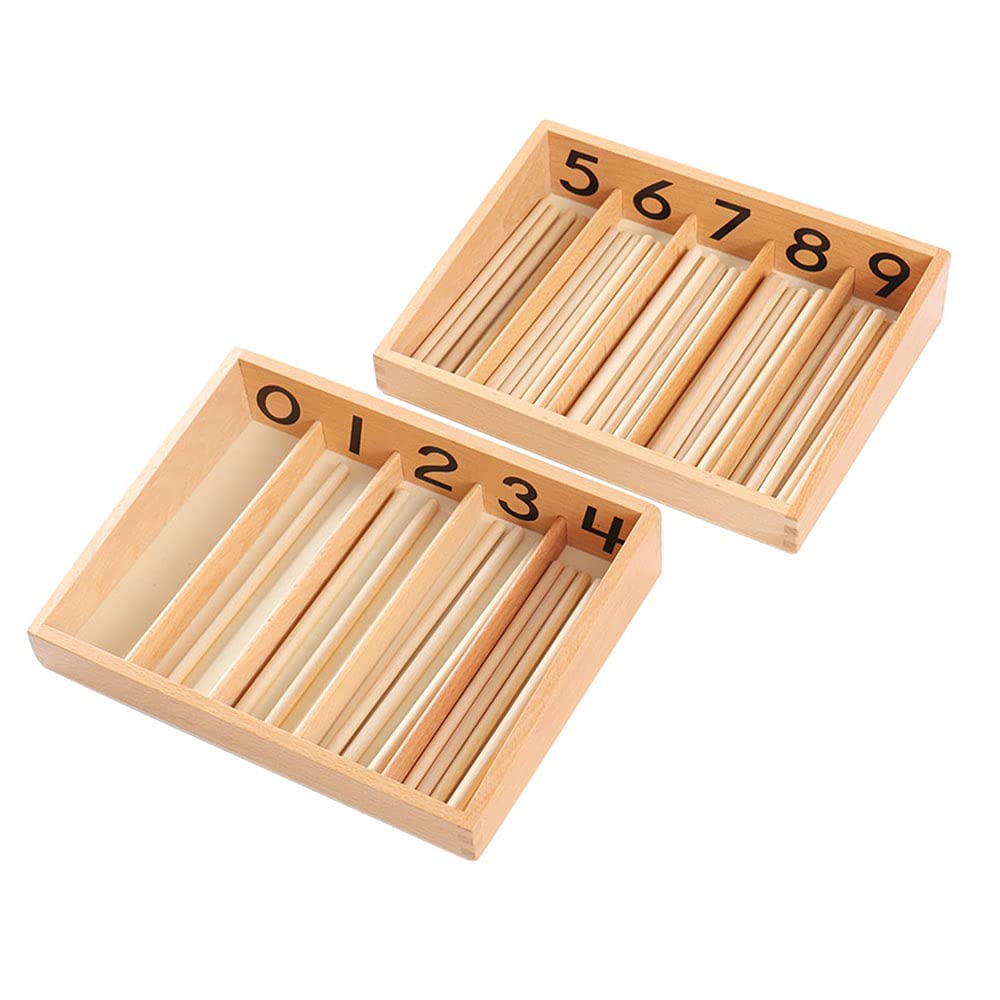 Kghios Montessori Spindle Box with 45 Spindles Montessori Math Toys Material for Toddlers Kids 3 Years Old