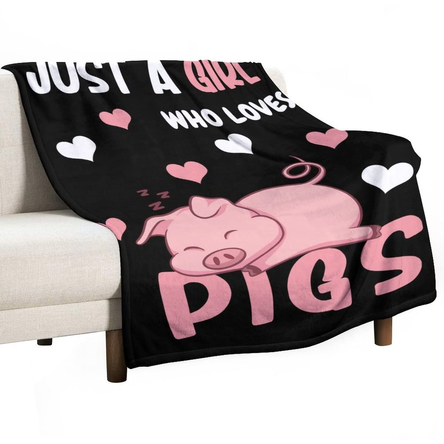 Pig Blanket Gifts, 30"x40" Flannel Fleece Throw Blanket Soft for Girls Boys Adults, Lightweight, Comfortable, Warm Cute Pig Themed Blanket for Bed Couch