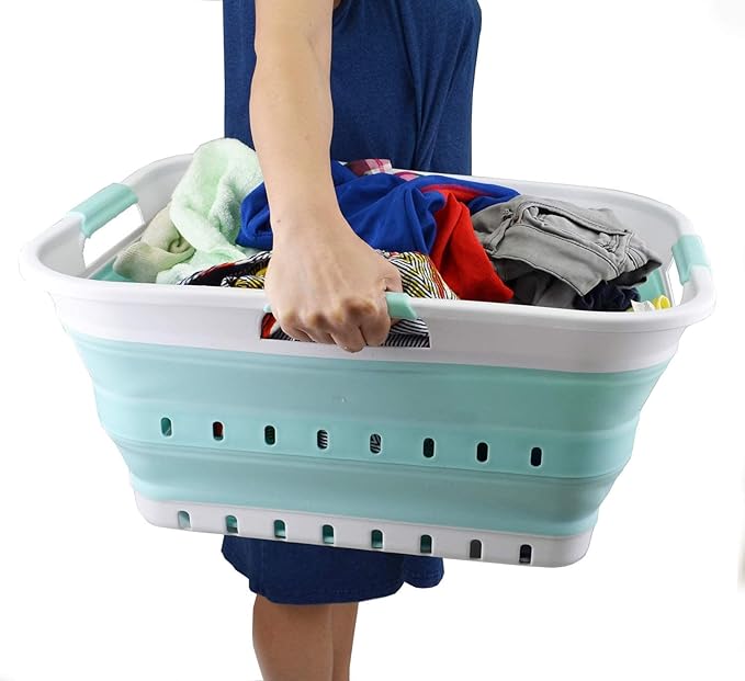SAMMART 42L Collapsible Plastic Laundry Basket