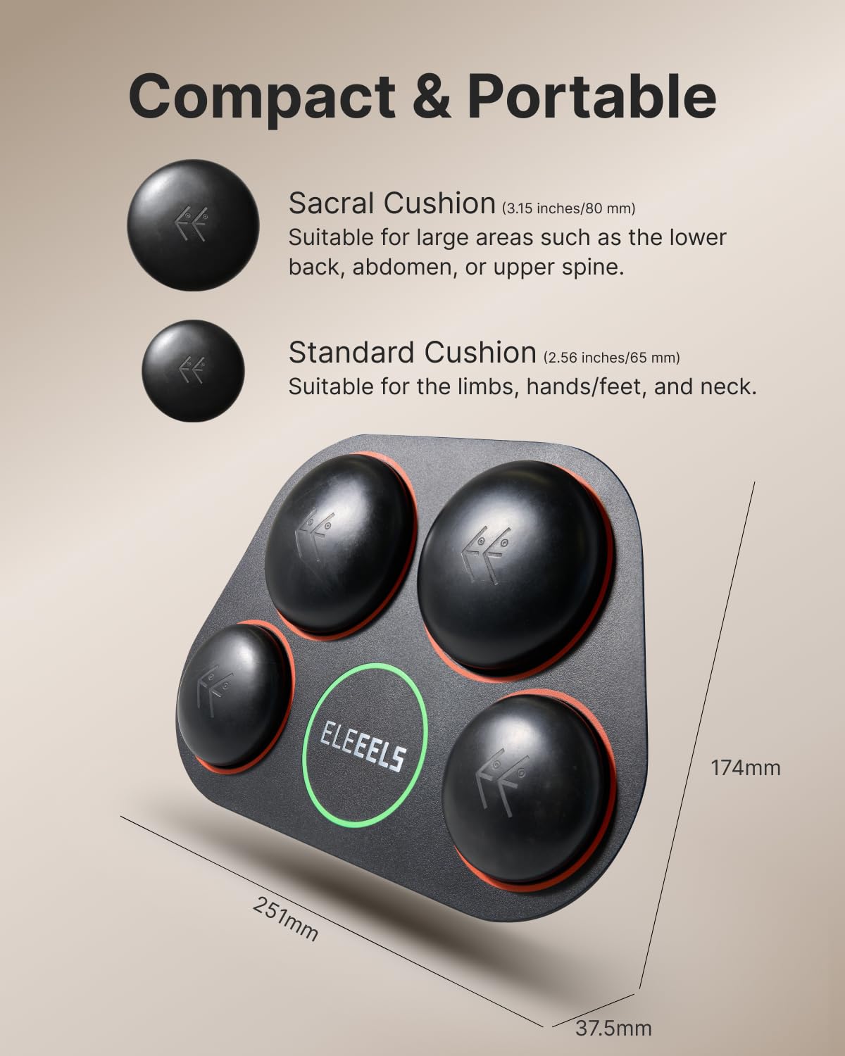 Eleeels Electric Hot Stones Massage Set, 4Pcs Basalt Hot Stones Portable Warmer Kit with 3 Adjustable Temperatures for Back Neck Shoulder Pain Relief, Sore Muscle & Fatigue, Home Spa