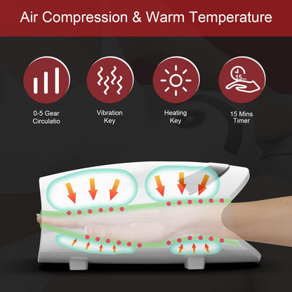 Xllent Hand Massager with Compression & Heating,Valentines Day Gifts for Her Him,Electric Hand Massager for Arthritis and Carpal Tunnel,Gifts for Women Men Her Him(White)