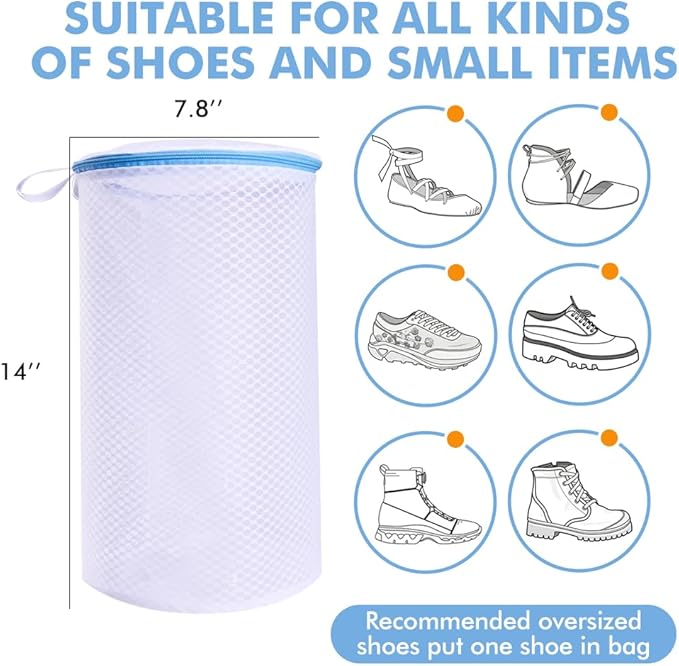2 Pack Shoes Wash Bags, Shoe Washing Machine Bag, shoe laundry bag