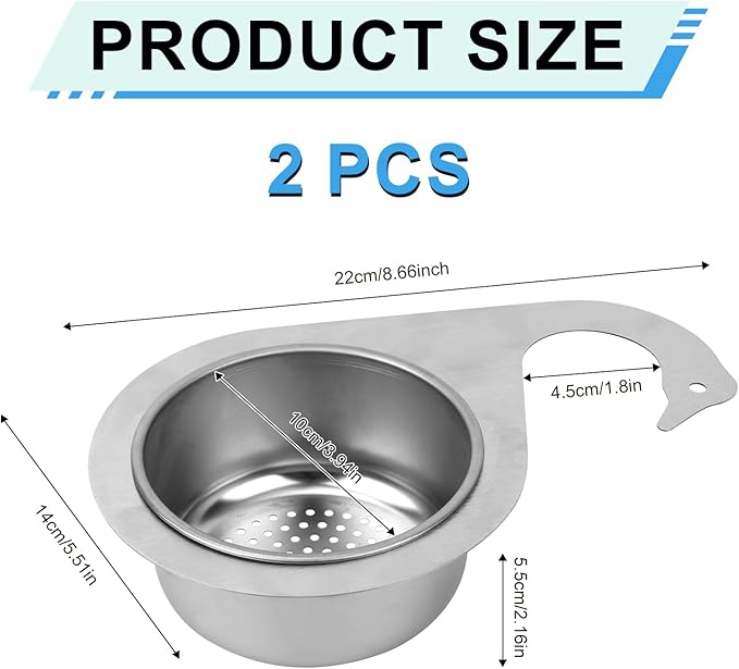 2pcs Swan-Shaped Drain Basket, Stainless Steel Sink Strainer Catcher