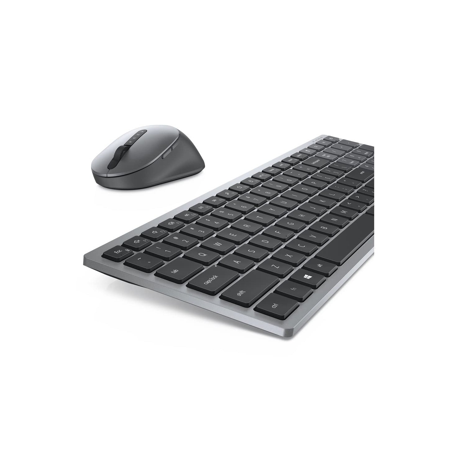 Dell KM7120W Multi-Device Wireless Keyboard and Mouse, UK (QWERTY), Numeric Keypad, 2.4GHz, Bluetooth 5.0, 1600 dpi, Compatible with Windows, Chrome, Android, and Mac, (Grey)