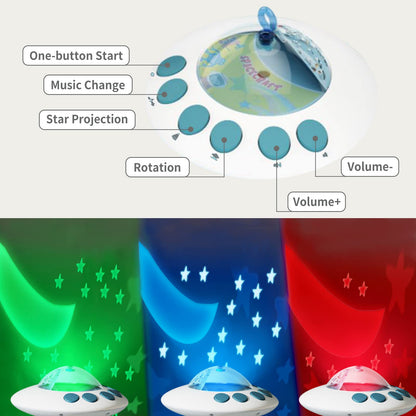 Eners Baby Crib Mobile with Music and Lights, Mobile for Crib with Remote Control, Rotation, Moon and Star Projection, Baby Crib Toys for Boys Girls (Biue)