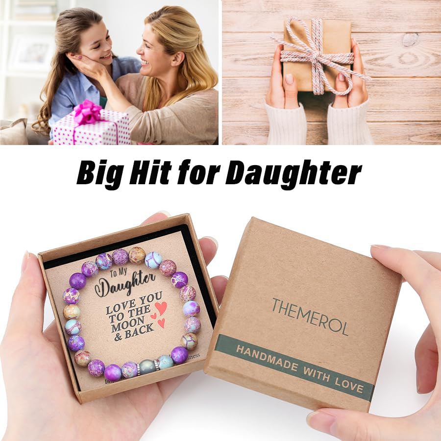 THEMEROL Valentines Day Kids Gifts Girls Daughter Personalized Birthday Cards 8 10 12 Year Old School Classroom Beaded Bracelets Graduation Easter Christmas Stocking Stuffers