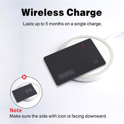 Wallet Tracker Card, Apple Find My Compatible (iOS Only), Slim Smart Bluetooth Tracker, Rechargeable Item Locator for Keys & Luggage, IP68 Waterproof, Gift for Men & Women