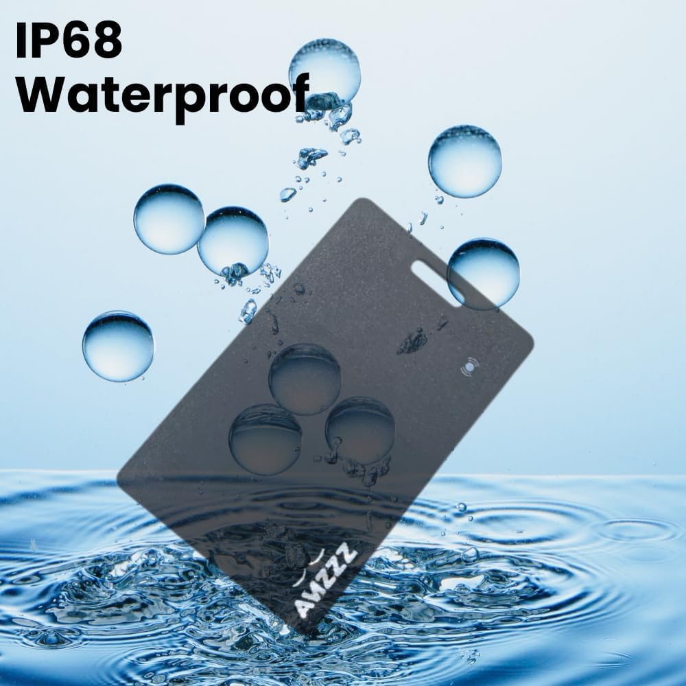 MFi Certified Wallet Tracker Card, Ultra-Slim 0.07in Rechargeable Item Finder, Compatible with Find My App (iOS Only), IP68 Waterproof Bluetooth Tracker Perfect for Wallets, Bags, Passport